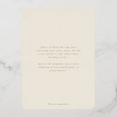エレガントなクリーム色のスクリプトクロスホイルホリデーカード 箔シーズンカード (裏面)