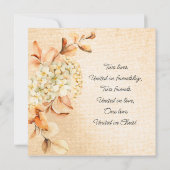 エレガントなクリーム色のハイドレンジアの花のキリスト教式の結婚招待状 招待状 (裏面)