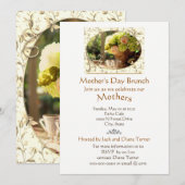 エレガントなクリーム色のバラの母の日ブランチ招待状 招待状 (正面/裏面)