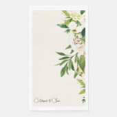 エレガントなクリーム フローラル スクリプト ネーム ウェディング (正面)