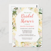 エレガントなクリーム ブッシュ ピンク ボヘミア ブライズ シャワー ポストカード (正面/裏面)