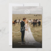 エレガントなクレストモノグラム2枚の写真 サンキューカード (正面)