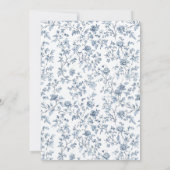 エレガントなクレスト ブルー シノワズリー ウェディング 招待状 (裏面)