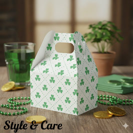 エレガントなクローバーパターン ゲーブル 4.5x2.75x5.5 フェイバーボックス