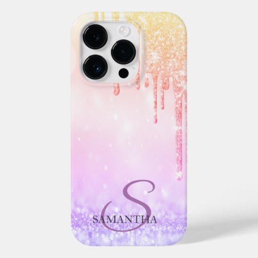 エレガントなグラデーションのラメ垂れ Case-Mate iPhoneケース (裏面)
