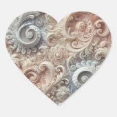 エレガントなグラデーション パステルレースパターン ハートシール (正面)