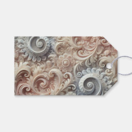 エレガントなグラデーション パステルレースパターン 中型ギフトB ギフトタグ