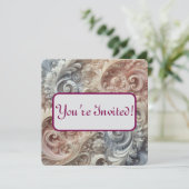 エレガントなグラデーション パステルレースパターン 招待状 (スタンド正面)