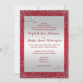 エレガントなグリッターとダイヤモンドの結婚指輪 ウェディング 招待状 (裏面)