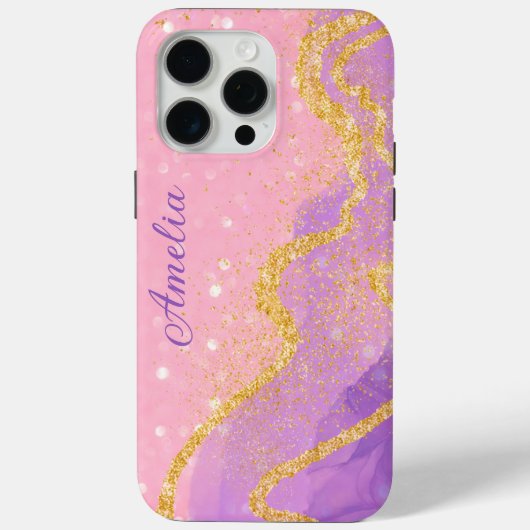 エレガントなグリッターのイニシャル名 Case-Mate iPhoneケース (裏面)