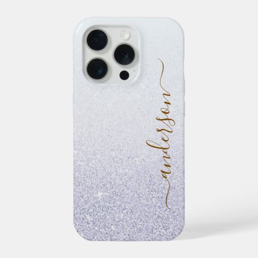 エレガントなグリッターのイニシャル名 iPhoneケース (裏面)