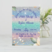 エレガントなグリッター結婚式招待状 シーズンカード (スタンド正面)