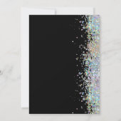 エレガントなグリッター ブラック 90歳の誕生日パーティー 招待状 (裏面)