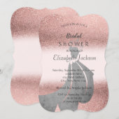 エレガントなグリッター  ボケ, ドレス ブライズシャワー 招待状 (正面/裏面)