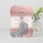 エレガントなグリッター  ボケ, ドレス ブライズシャワー 招待状 (スタンド正面)