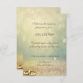 エレガントなグリッター ボケ, リングス ウェディング レセプション 招待状 (正面/裏面)