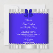 エレガントなグリッター ロイヤルブルー シルバー ハイ ヒール 招待状 (裏面)