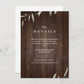 エレガントなグリーンが織りなす、木のぬくもりあるカントリー風のウェディングディテール エンクロージャーカード (正面/裏面)