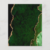 エレガントなグリーンとゴールドのアゲートストーン　低予算の結婚式 チラシ (裏面)