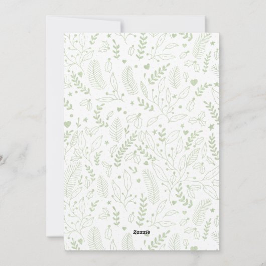 エレガントなグリーンとゴールドのアーチのクリスマス写真 シーズンカード (裏面)