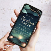 エレガントなグリーンとゴールドのクリスマスパーティー招待状 シーズンカード