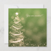 エレガントなグリーンとゴールドのクリスマス リハーサル ディナー 招待状 (裏面)