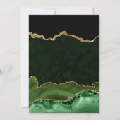 エレガントなグリーンとゴールドのグリッターアゲートのブライズシャワー サンキューカード (裏面)