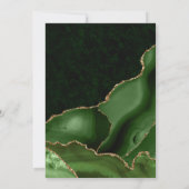 エレガントなグリーンとゴールドのグリッターアゲートの結婚式 招待状 (裏面)