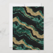 エレガントなグリーンとゴールドのグリッターアゲート 21歳の誕生日 招待状 (裏面)