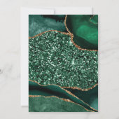 エレガントなグリーンとゴールドのグリッター アゲート キンセアニエラ 招待状 (裏面)