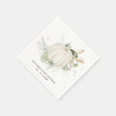 エレガントなグリーンとゴールドのパンプキン 秋のベイビーシャワー スタンダードカクテルナプキン (角)