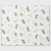 エレガントなグリーンとゴールドの結婚式 ラッピングペーパー (フラット)