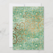 エレガントなグリーンとゴールドの50周年招待状 招待状 (裏面)