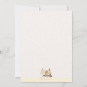 エレガントなグリーンとゴールドの「JOY」ウィンター・ヴィレッジ・シーン シーズンカード (裏面)