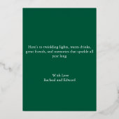エレガントなグリーンとゴールド 箔シーズンカード (裏面)