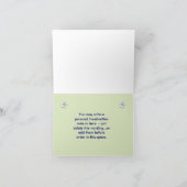 エレガントなグリーンとネイビーの感謝のメモ サンキューカード (内部)