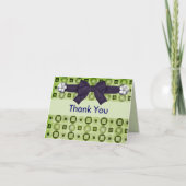 エレガントなグリーンとネイビーの感謝カード サンキューカード (正面)