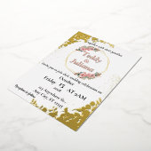 エレガントなグリーンと花のウェディング招待状 箔招待状 (回転した状態)