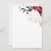 エレガントなグリーンと花のクリスマスウェディング 招待状 (裏面)