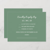 エレガントなグリーンのウィンターウェディング 出欠カード (正面/裏面)