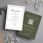 エレガントなグリーンのカリグラフィー受付 RSVP エンクロージャーカード