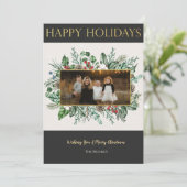 エレガントなグリーンのクリスマスカード 招待状 (スタンド正面)