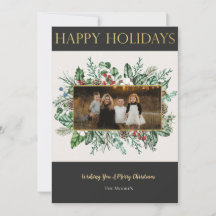 エレガントなグリーンのクリスマスカード