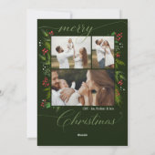 エレガントなグリーンのクリスマスグリーンリース 4枚の写真 シーズンカード (裏面)