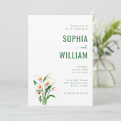エレガントなグリーンのコーラルユリ 招待状 (スタンド正面)