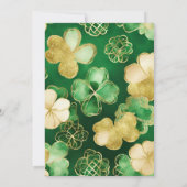 エレガントなグリーンのシャムロック 21歳の誕生日 招待状 (裏面)