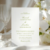 エレガントなグリーンのストライプ ウェディング招待状 招待状