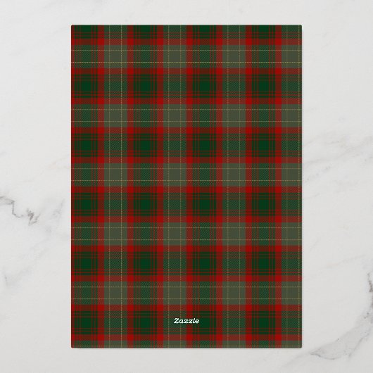 エレガントなグリーンのバイソン柄クリスマスパーティー 箔招待状 (裏面)