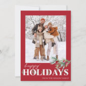 エレガントなグリーンのホリデーシーズン ハッピーホリデーズの写真カード シーズンカード (正面)