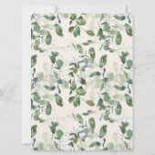 エレガントなグリーンのユーカリの葉 90歳の誕生日 招待状 (裏面)